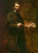 Franciszek zmurko Self-portrait with a palette. Sweden oil painting artist